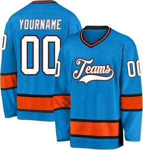 Nuevo estilo OEM personalizado jugadores profesionales Spandex/algodón Hockey sobre hielo Jersey Unisex ecológico secado rápido transpirable personalizable - Product Image 6