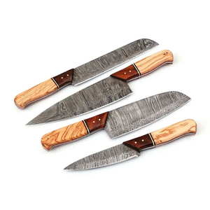 Ensemble de couteaux de chef en acier Damas à 67 couches, lame fine, manches en bois, design ambidextre, construction durable pour la cuisine - Product Image 6