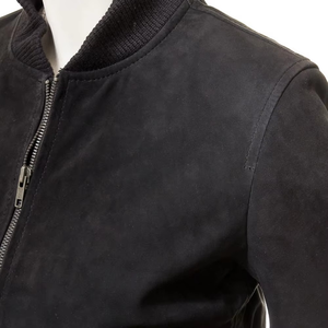 Chaqueta de Cuero para Mujer, Forrada con Piel de Oveja, Cierre Frontal con Cremallera, Estilo Deportivo, Transpirable, para Invierno - Product Image 4