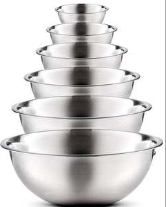 Tazón para mezclar ensaladas y frutas de acero inoxidable, juego de vajilla de cocina redonda para restaurante, fiesta, tazón de Metal comercial - Product Image 4