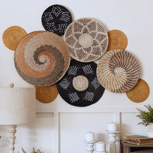 Décoration murale tissée écologique de qualité supérieure personnalisée artisanat de style Art déco moderne fabriqué au Vietnam - Product Image 6