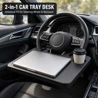Table de Voiture Pliable Multifonctionnelle Carfu pour Intérieur de Voiture, Plateau de Volant, Accessoire Portable