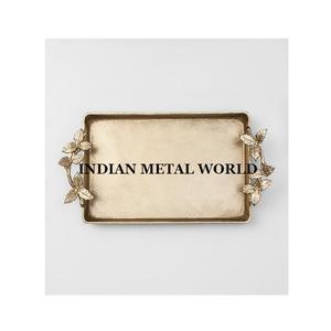 Plateau rectangulaire de grande taille en laiton pur pour aliments/desserts/chocolats, plateau de service alimentaire pour la maison - Product Image 2