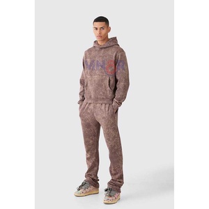 Survêtement pour homme sur mesure, lavage à l'acide, tissu 100% coton, haut à capuche, motif uni, saison hivernale, fabricant de survêtement lavé à l'acide - Product Image 3