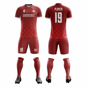 Equipo de fútbol de poliéster transpirable de secado rápido personalizado de alta calidad OEM con impresión del logotipo del nombre del equipo - Product Image 1