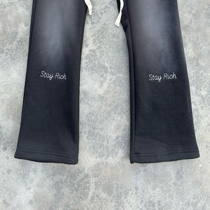 Pantalones holgados clásicos Hombres Essentials Hip Hop Casual Jogging Elástico Lavado ácido Desgastado Sunfade Pantalones - Product Image 6