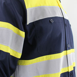 Camiseta de Algodón para Hombre, Camiseta de Seguridad Reflectante de Alta Visibilidad, Ropa de Trabajo de Construcción, Camiseta Polo de Manga Larga - Product Image 6