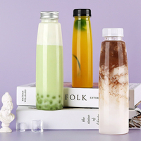 Bouteille de jus vide en plastique PET contenant jetable réutilisable bouteille de boisson transparente en vrac contenants de boisson transparents pour le jus