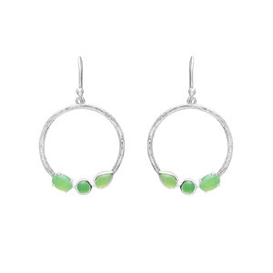 Pendientes colgantes de plata de ley 925 delicados, cabujón de crisoprasa Natural de buena calidad, joyería colgante fina de piedras preciosas para mujer - Product Image 1
