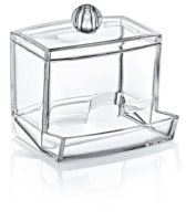 Organisateur de maquillage multifonctionnel compact en acrylique, design moderne, écologique, avec support pour cotons-tiges, idéal pour la salle de bain - Bestseller