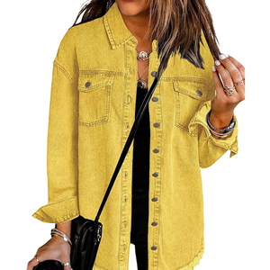 Camisa Vaquera Informal 2026 para Mujer, Servicio de Fabricación Personalizada al por Mayor, Camisa Vaquera de Algodón Transpirable de Alta Calidad para Mujer - Product Image 1