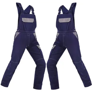 97% Polyester 3 Spandex Veiligheidsbib Werkoveralls Mannen Werkkleding Uniformen Slabbetjes Voor Werktuigindustrie Werkplaats