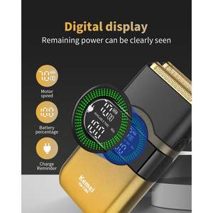 Rasoir électrique pour hommes, rasoir à double grille, lames flottantes, sans fil, rechargeable par USB, 100 minutes d'utilisation, lavable, pour le rasage du visage - Product Image 2