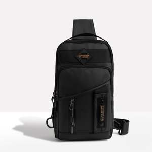 Men's Fashionable Anti-Theft Chest Bag <b>Water</b>-<b>Proof</b> PU <b>Material</b> with Zipper Closure - Product Image 1