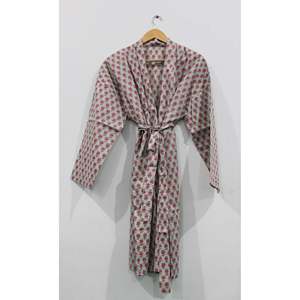 Bata Kimono Floral para Mujer, Estampado a Mano, 100% Algodón, Tejido Suave, Estilo Casual, Talla XS, para Familias, Lote al por Mayor - Product Image 3