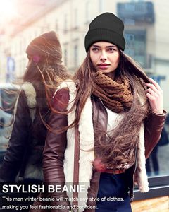 Chapeau en tricot à revers classique fil acrylique replier manchette côtelée intérieur doux bonnet d'hiver de tous les jours pour une utilisation à la mode par temps froid - Product Image 5