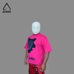 เสื้อยืดครอปผู้ชายสำหรับฤดูร้อน คอกลม ลายพิมพ์ สวมใส่สบาย ทรงหลวม ผ้าเจอร์ซีย์ 240 กรัม แขนสั้น แห้งเร็ว ระบายอากาศดี โดย Agree Sports - Product Image 4