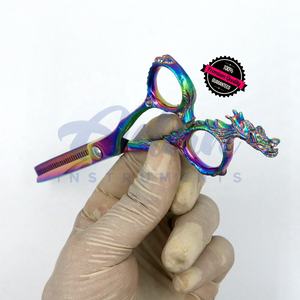 Tijeras de adelgazamiento del cabello J2 japonesas de dragón de calidad superior personalizadas de 6 pulgadas 28 dientes multicolor profesional afilado inoxidable - Product Image 4