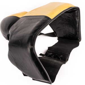 Color amarillo negro nueva llegada cuero PU para hombres cómodos hechos a medida hombres ropa de boxeo protectores de ingle - Product Image 3