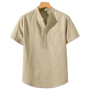 Camiseta de Cuello Redondo de Algodón Tejido con Logotipo Personalizado para Hombre, Venta al por Mayor, Manga Corta, Color Sólido, Ropa Casual, Ajuste Suave y Transpirable BD - Product Image 1