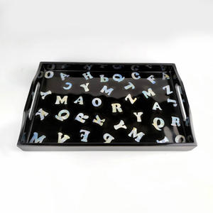 Bandejas de laca negra precio al por mayor más bajo bandeja lacada funcional cocina baño esenciales - Product Image 3