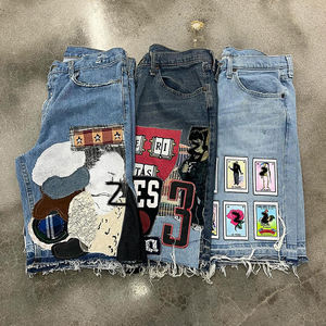 OEM 2026 Personnalisé Marque Privée Haute Qualité Denim Cargo Évasé Brodé Délavé Respirant Écologique en Tissu Tricoté Lourd - Product Image 6