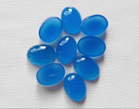 Calcedoine bleue naturelle, taille ovale, cabochon lisse, pour la fabrication de bijoux, pierres précieuses de haute qualité avec changement de couleur, tailles de 3x5mm à 20x30mm