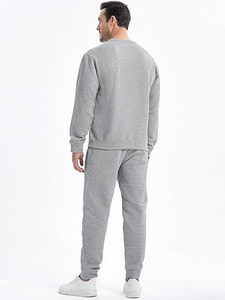 RTS haute qualité 100% coton hommes survêtement tissu doux Jogging pantalon de survêtement et ensemble de sweat à capuche respirant pour l'hiver - Product Image 4