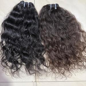 Paquetes crudos de rizos ondulados indios Extensiones de cabello birmano recto rizado Cabello humano camboyano virgen natural de origen ético % - Product Image 1