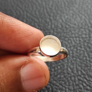 Collet vierge en argent sterling massif 925 rond 7mm réglage de lunette vierge anneau de bande simple semi-montage en gros bijoux d'usage quotidien - Product Image 6