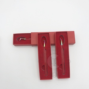 Pinzas profesionales para pestañas, pinzas de punto de arcoíris con revestimiento de polvo rojo, pinzas sostenibles probadas a mano, etiqueta privada aceptada - Product Image 3
