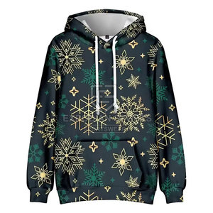 New Solid Hooded <b>Christmas</b> <b>Hoodie</b> for Men 3D Printed Winter Wear Long Sleeve 100% Cotton - Product Image 1