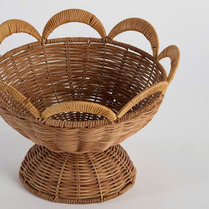 Ensemble de piédestal en rotin fait à la main, bol décoratif en osier naturel, décoration de table, rangement de bijoux, présentoir de cadeaux, artisanat écologique du Vietnam - Product Image 5