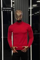Suéter informal de otoño para hombre para cuello Polo manga larga cremallera cálido calor Cachemira Mohair estampado Jacquard Logo botón raya letra