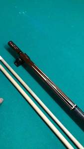 Billard 1/2 queues fendues bouclées cocobolo ébène incrusté à la main bâtons de piscine carambole - Product Image 2