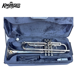 Trompeta Profesional Plateada, Instrumento <span class=keywords><strong>de</strong></span> <span class=keywords><strong>Viento</strong></span> <span class=keywords><strong>de</strong></span> Latón para Bandas y Orquestas - Product Image 5