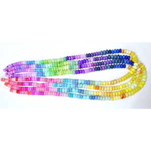 ลูกปัดโอปอลหลากสีทรงรอนเดล: อัญมณีคุณภาพ AAA, 24 นิ้ว - Product Image 3