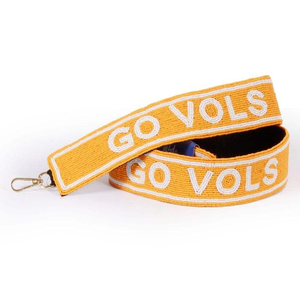 Customized Beaded <b>Purse</b> Strap White Gold GO VOLS Seed Bead Bag Straps Fashionable <b>Accessories</b> for Bags - Product Image 1