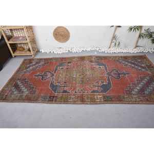 Tapis Kilim traditionnel rouge bleu 4.2 X 8.6ft classique Vintage laine turque 9x12 grande surface Patchwork Latex pour couloir Rectangle - Product Image 3