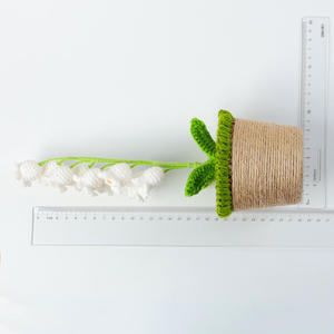 Fleur artificielle de muguet au crochet faite à la main, finie, en tissu textile, pour la décoration intérieure et les carillons éoliens - Product Image 4