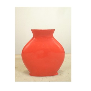 Christmas Decoration Iron Flower <b>Vase</b> Metal <b>Red</b> Hammered Design - Product Image 6