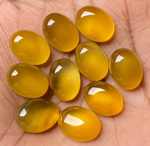 พลอยออนิกซ์สีเหลืองคุณภาพสูง พลอยออนิกซ์สีเหลืองธรรมชาติ รูปทรงผสมผสาน สำหรับทำเครื่องประดับ - Product Image 2
