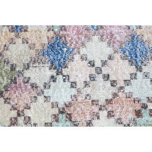 Alfombra Turca Pequeña de 1.5x3 pies, Alfombra Vintage con Plantas y Árboles Azules - Product Image 5