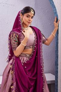 Lancement d'un nouveau lehenga choli moderne pour les fêtes, en soie vichitara et soie brodée, séchage rapide, toutes saisons - Product Image 5