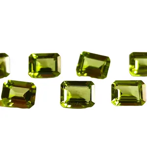价格合理天然橄榄石八角形毫米尺寸全刻面宝石批发高品质橄榄石切割石