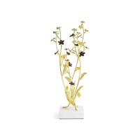 Escluptor de Metal con flores moradas y doradas, perfecto para decoración del hogar, decoración de mesa auxiliar de oficina, uso y propósito de regalo de la India