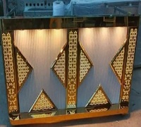 Comptoir d'affichage de mariage dans la finition d'or pour la restauration et la décoration