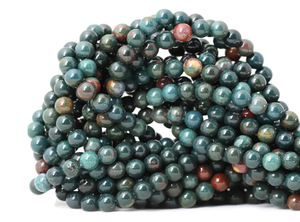 Cuentas de Piedra Jaspe Sangre, Hilo de Cuentas de Piedra, Joyería de Piedra, Gema Suelta Lisa, Collar Curativo, Cristal Natural, Mayorista - Product Image 2