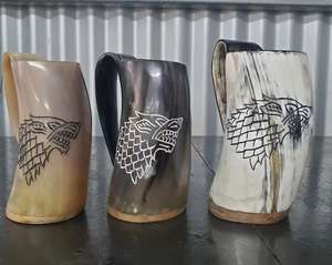 Taza de cuerno para beber de alta calidad, cuerno de búfalo, taza de cuerno para beber vikingo de artesanía india, dirección artesanal, forma artesanal de la India, superventas - Product Image 4