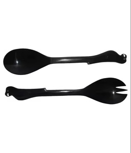 Couverts de cuillère de corne de boeuf faits à la main écologiques d'exportation indienne artisanat naturel avec illustration décorative de technique polie - Product Image 3